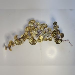 Vintage Home Interiors Brass Lily Pad Wall Decore